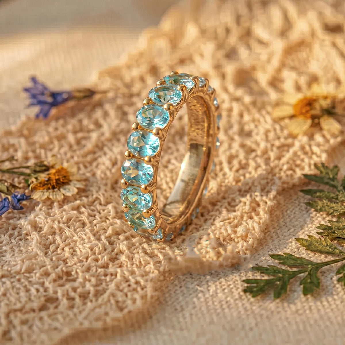 Aquamarine Wedding Bands