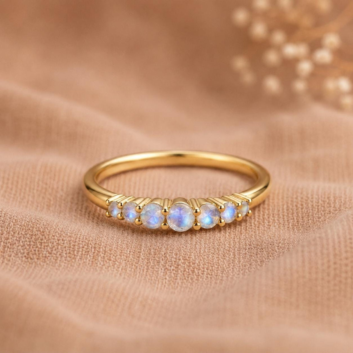 Moonstone Wedding Band