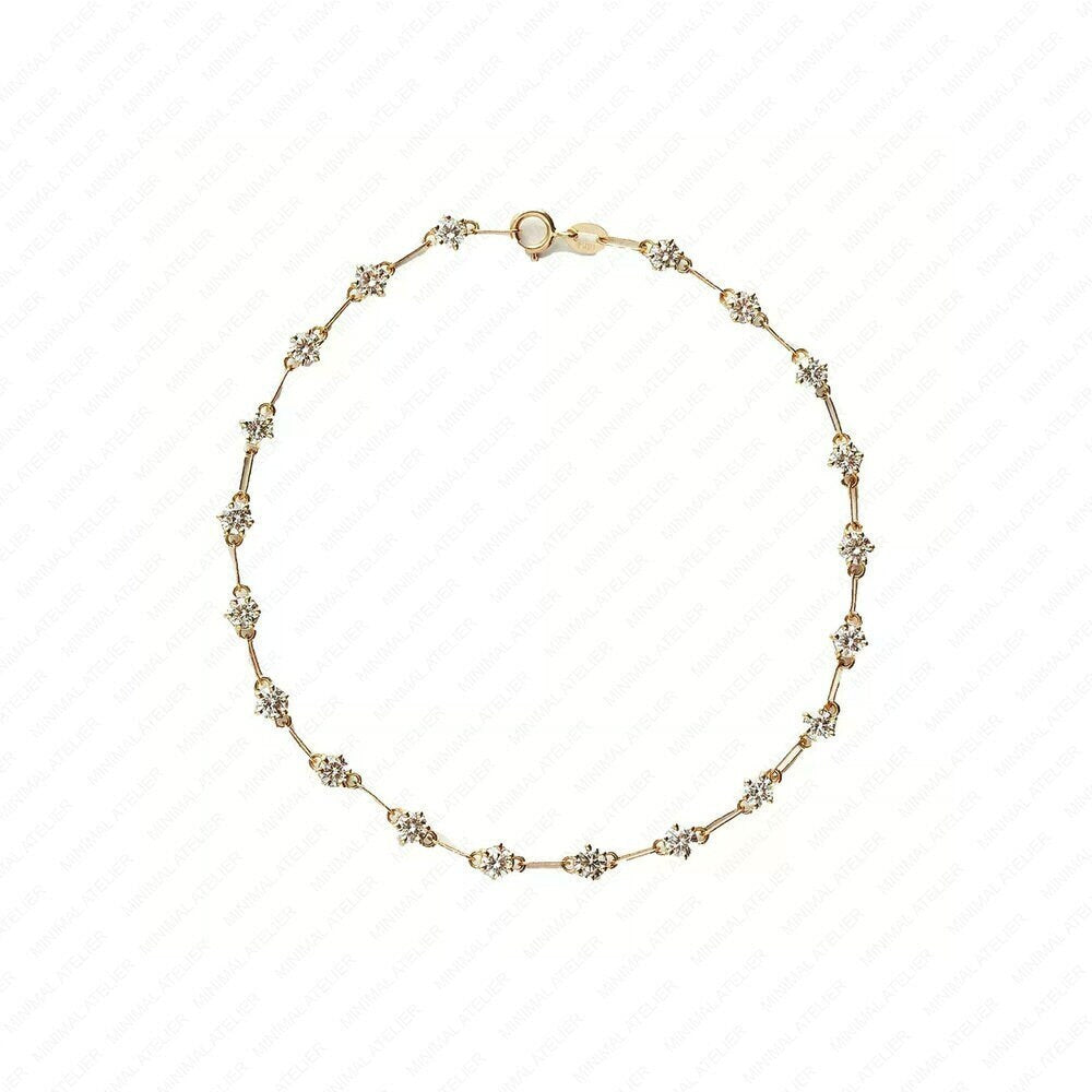 Moissanite Tennis Bracelet | Eternity Bracelet in Silver, Gold Plated, or CZ Finish