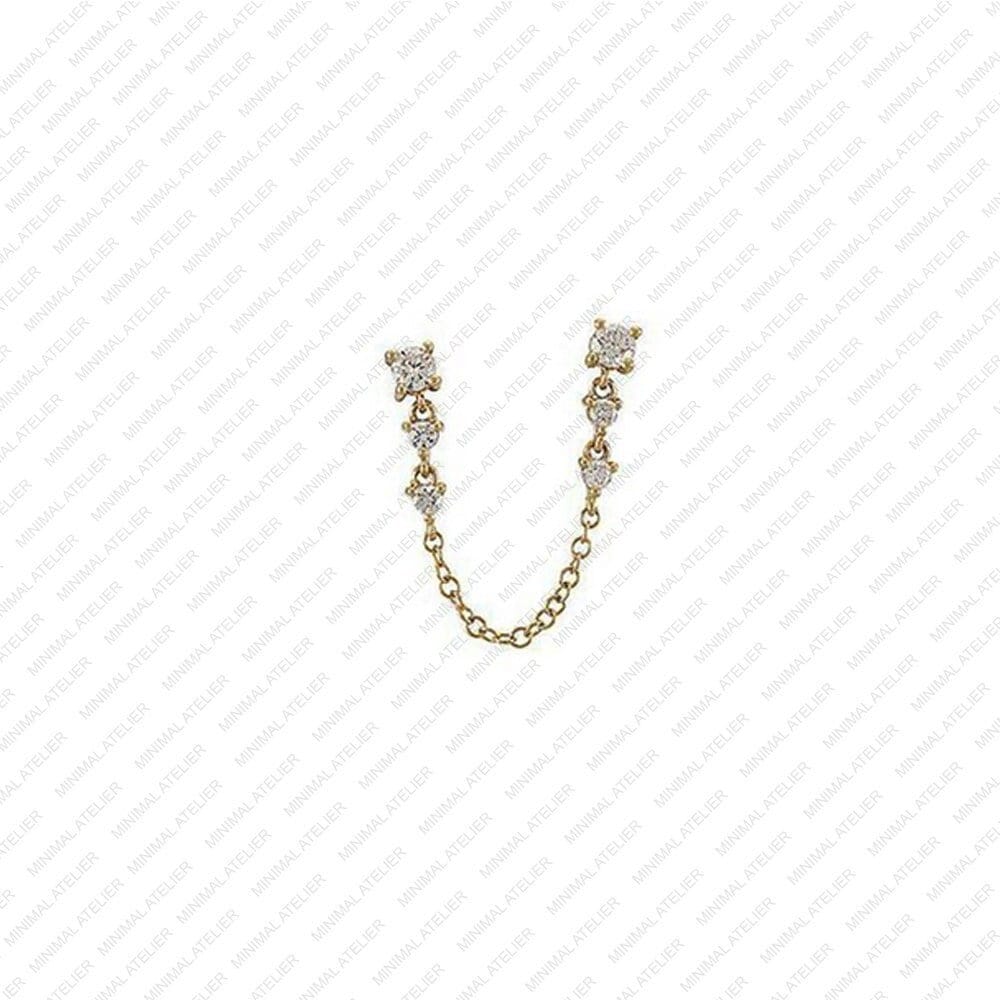 Double Hole Chain Drop Earrings