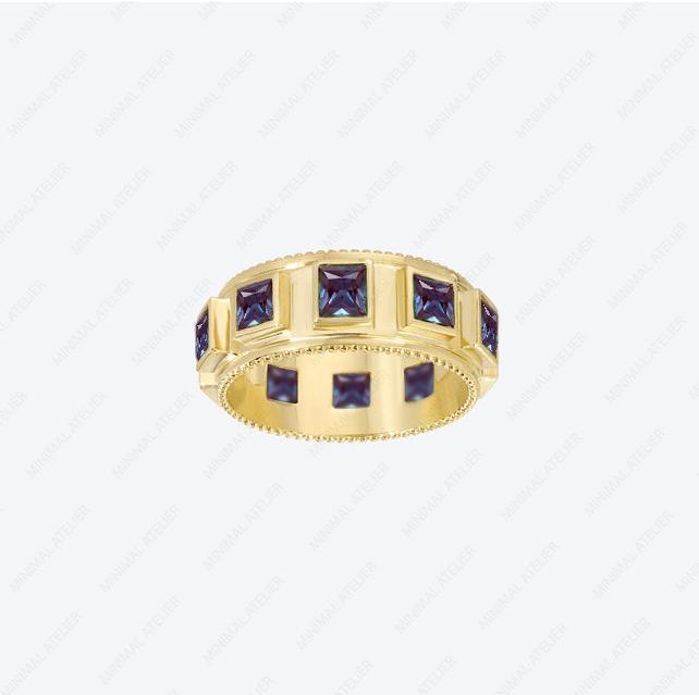 Princess Cut Lab Alexandrite Eternity Band