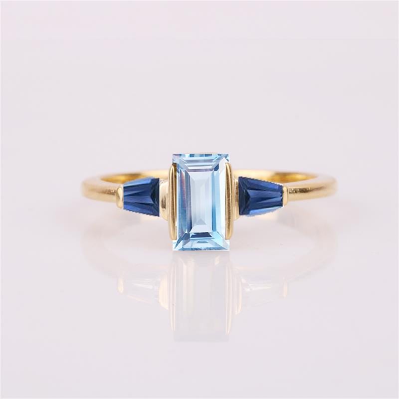 Baguette Cut Aquamarine Engagement Band
