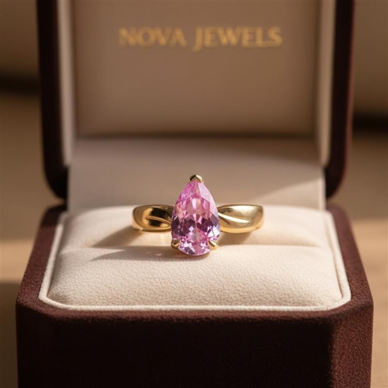 Pear Cut Pink Sapphire Ring