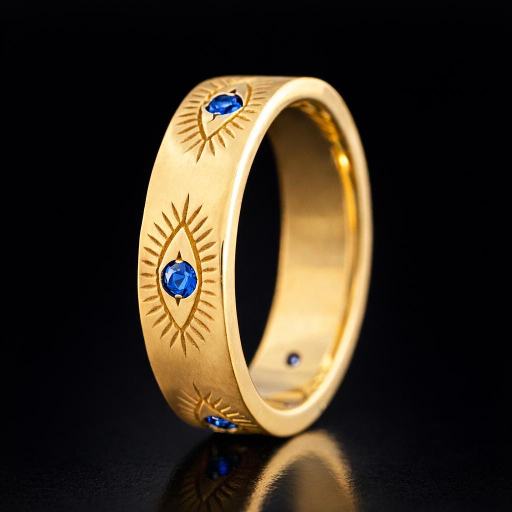 Vintage Karma Eye Sapphire Ring