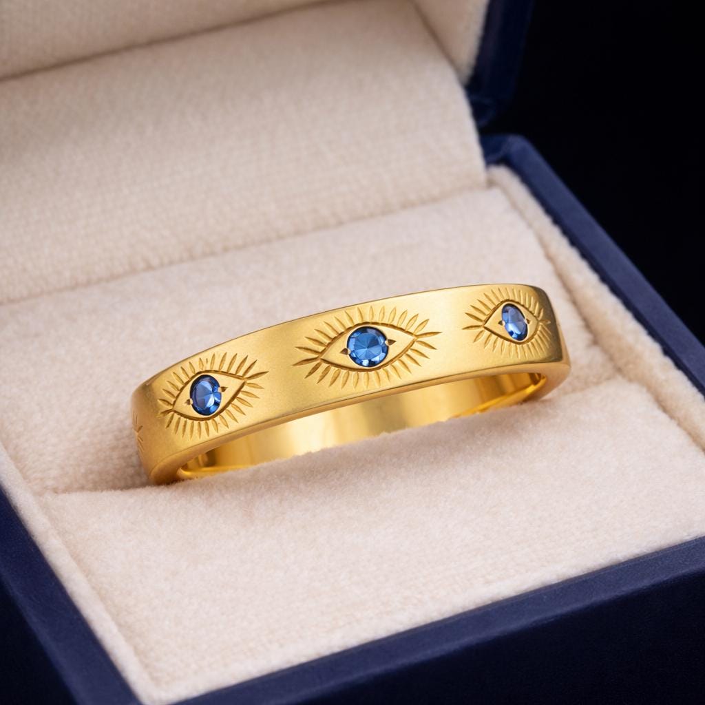 Vintage Karma Eye Sapphire Ring