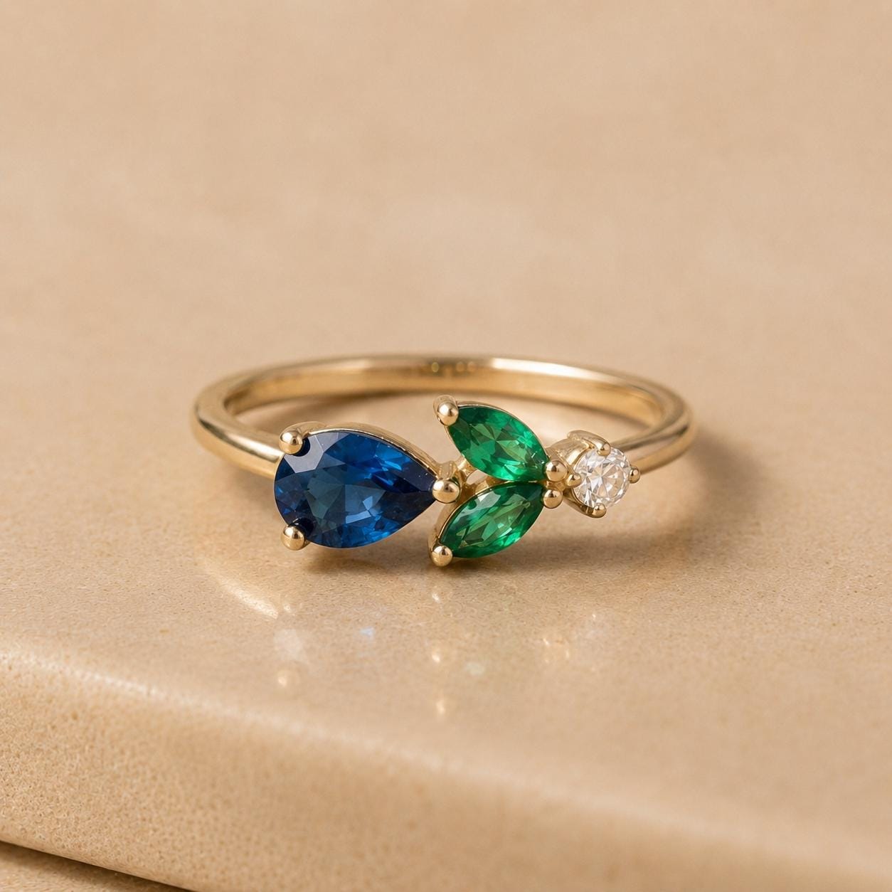 Pear Sapphire Engagement Ring
