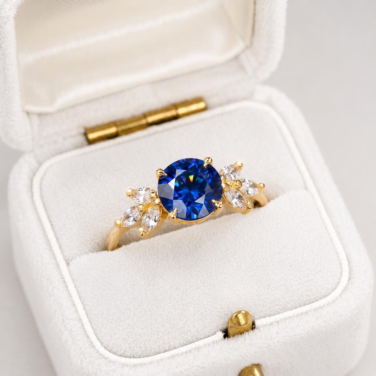Vintage Floral Sapphire Ring