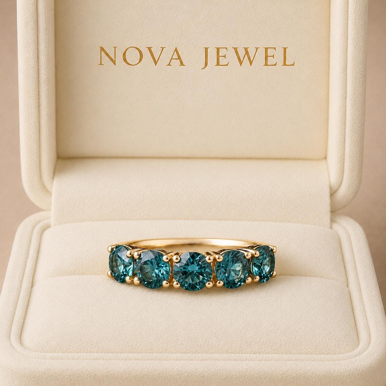 Teal Sapphire Ring