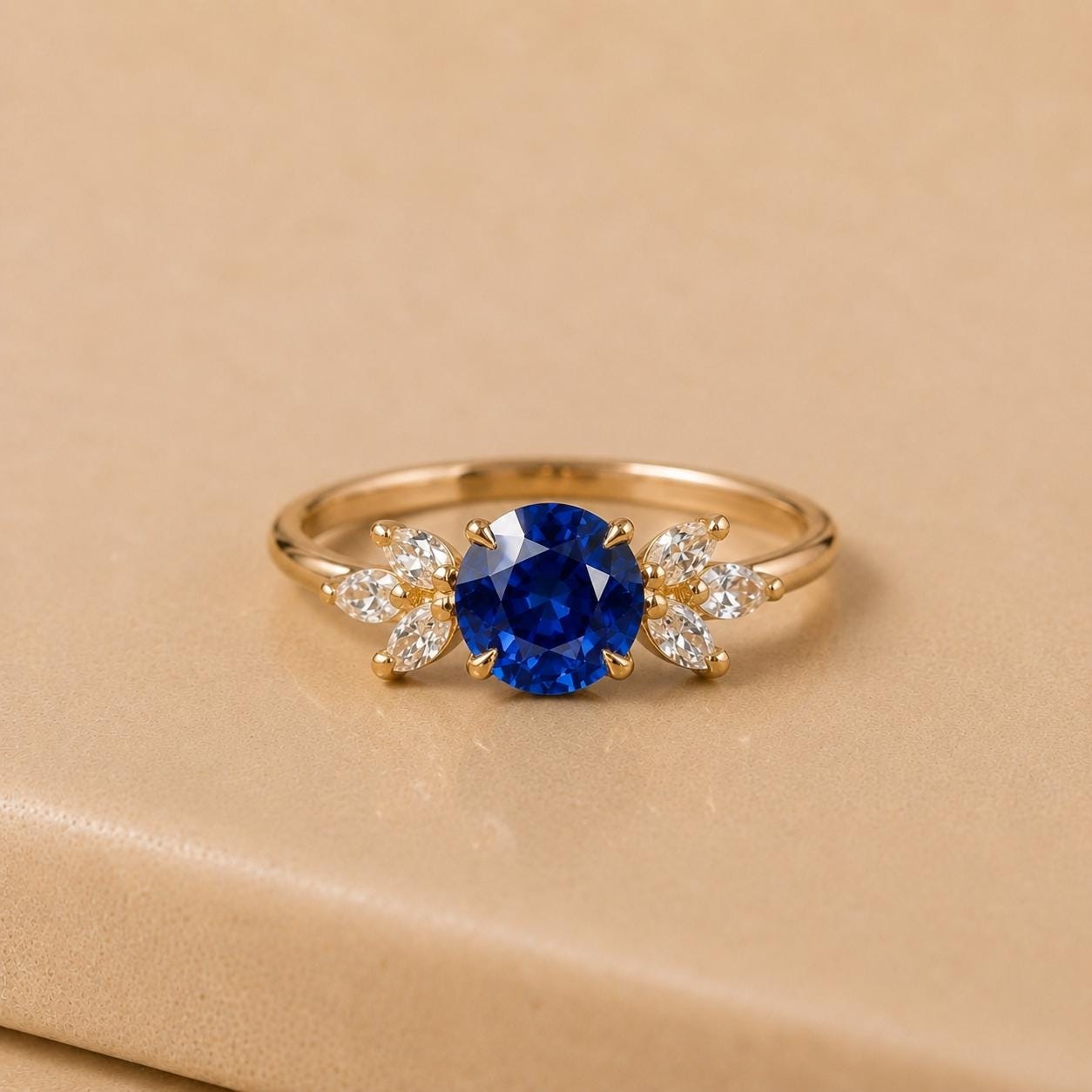 Vintage Floral Sapphire Ring