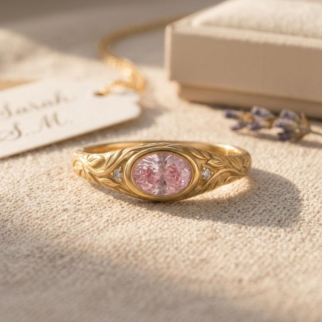 Pink Sapphire Engagement Ring