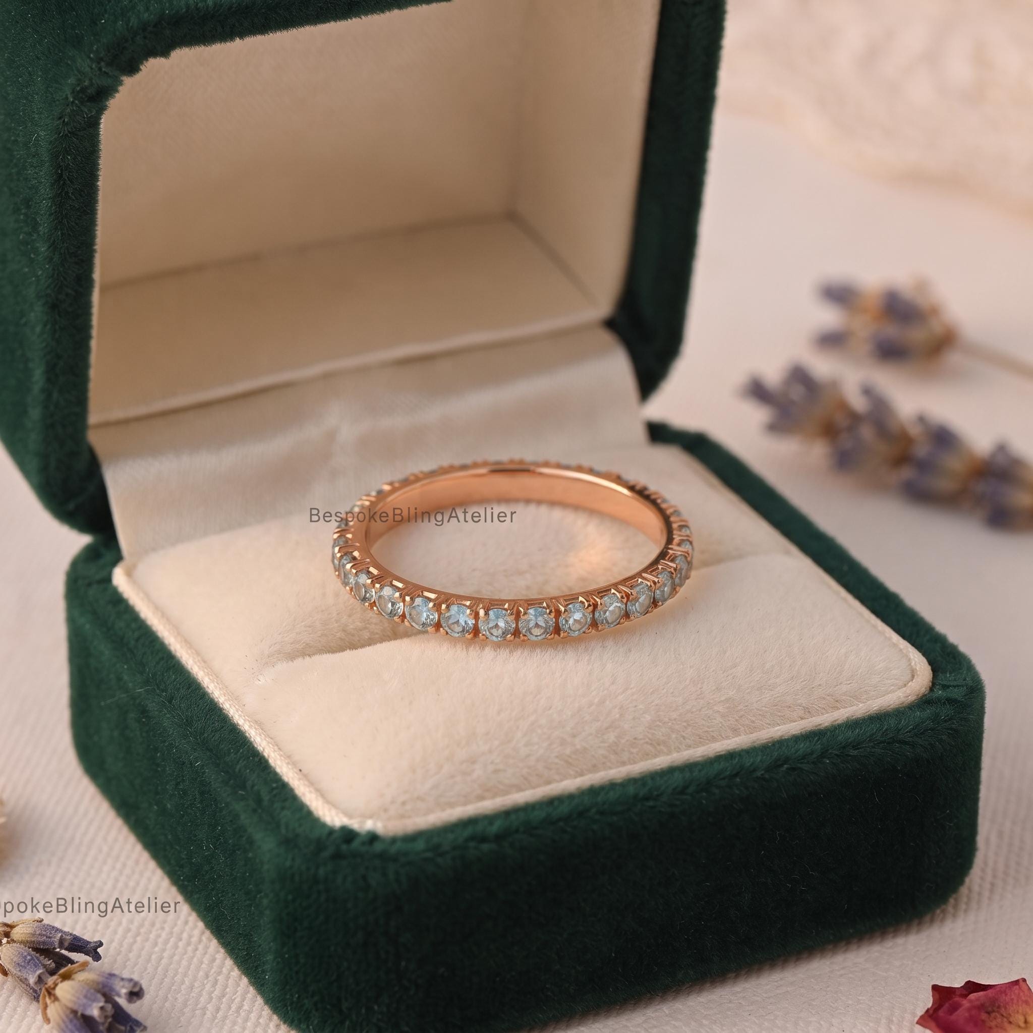 Aquamarine Eternity Band