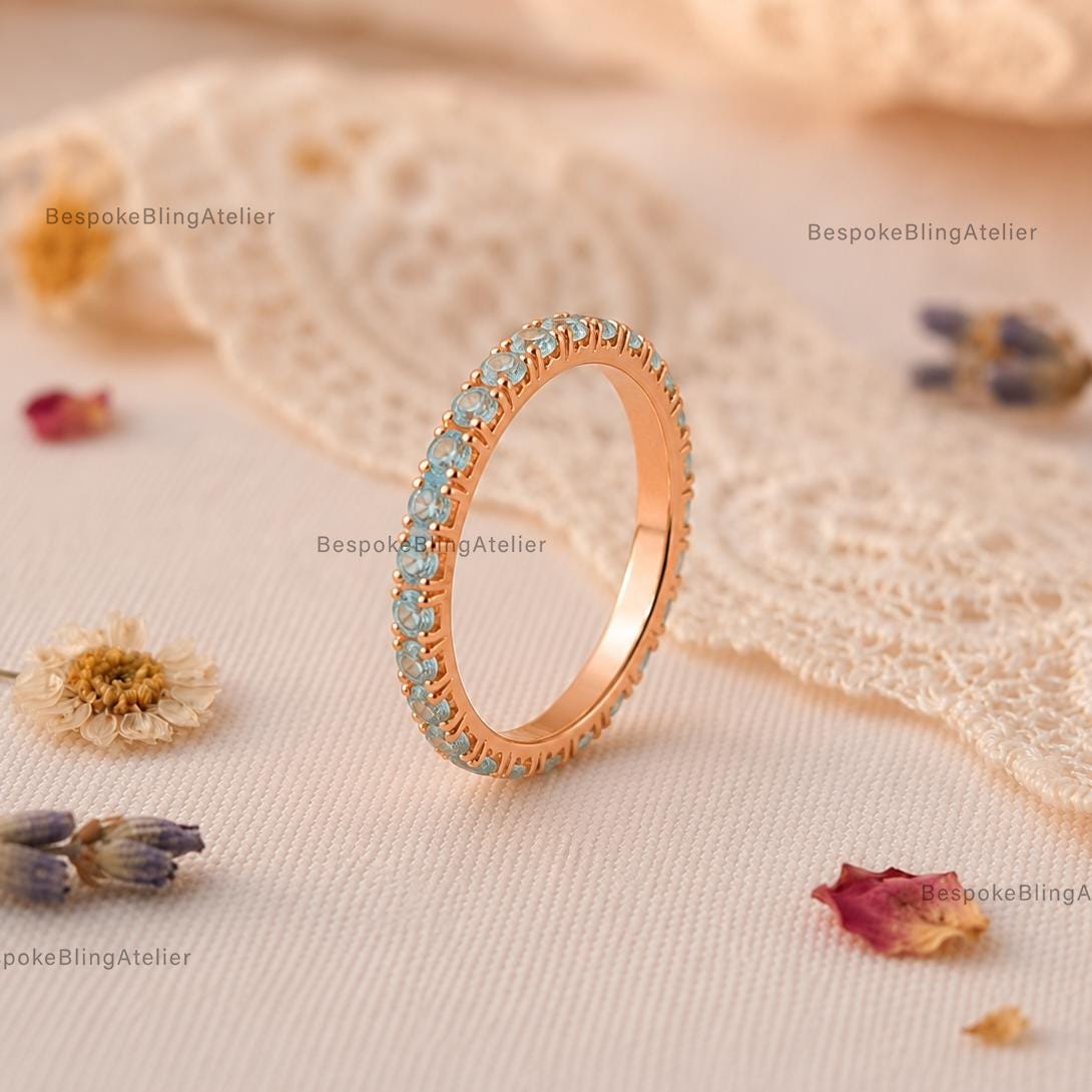 Aquamarine Eternity Band