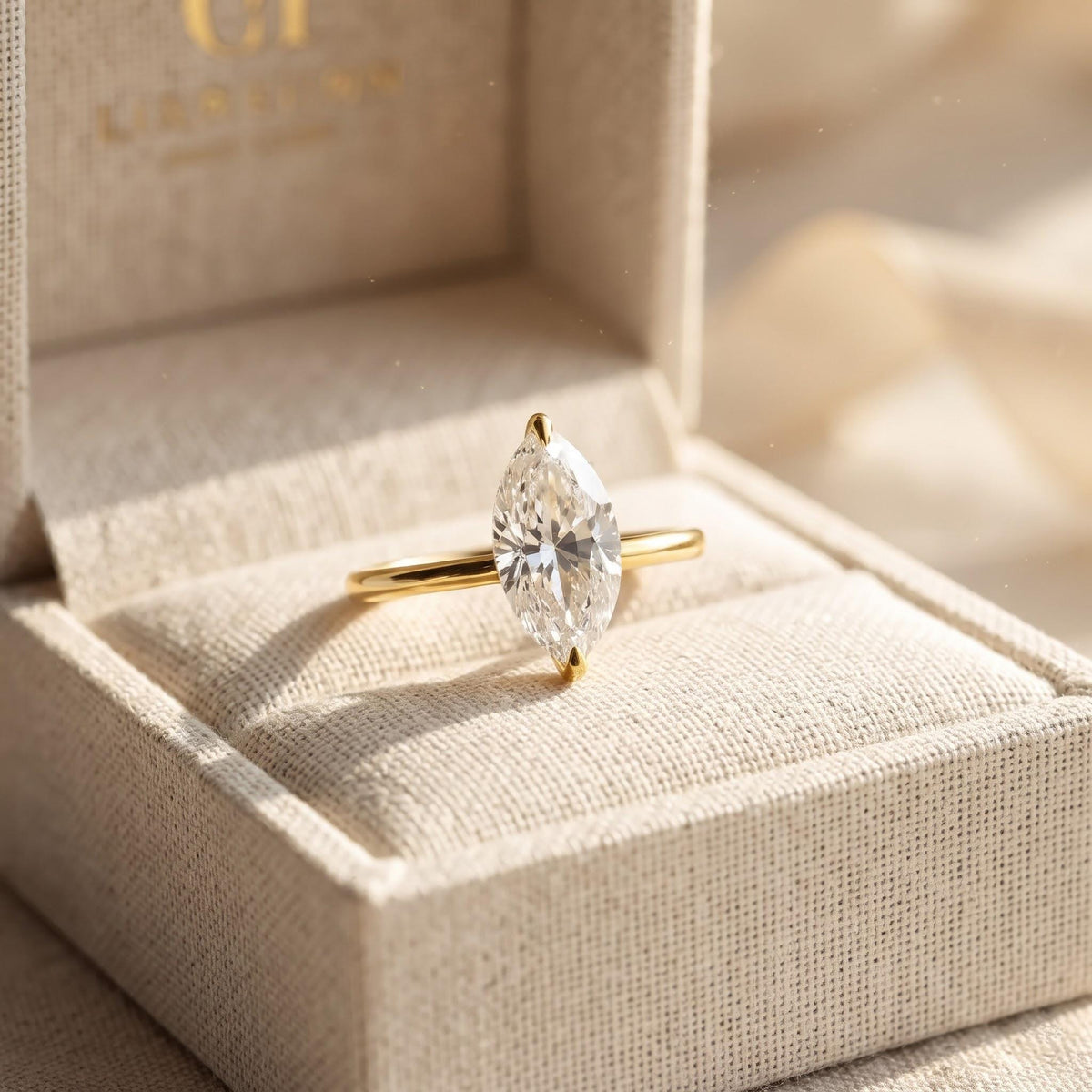 Marquise Cut Moissanite Ring