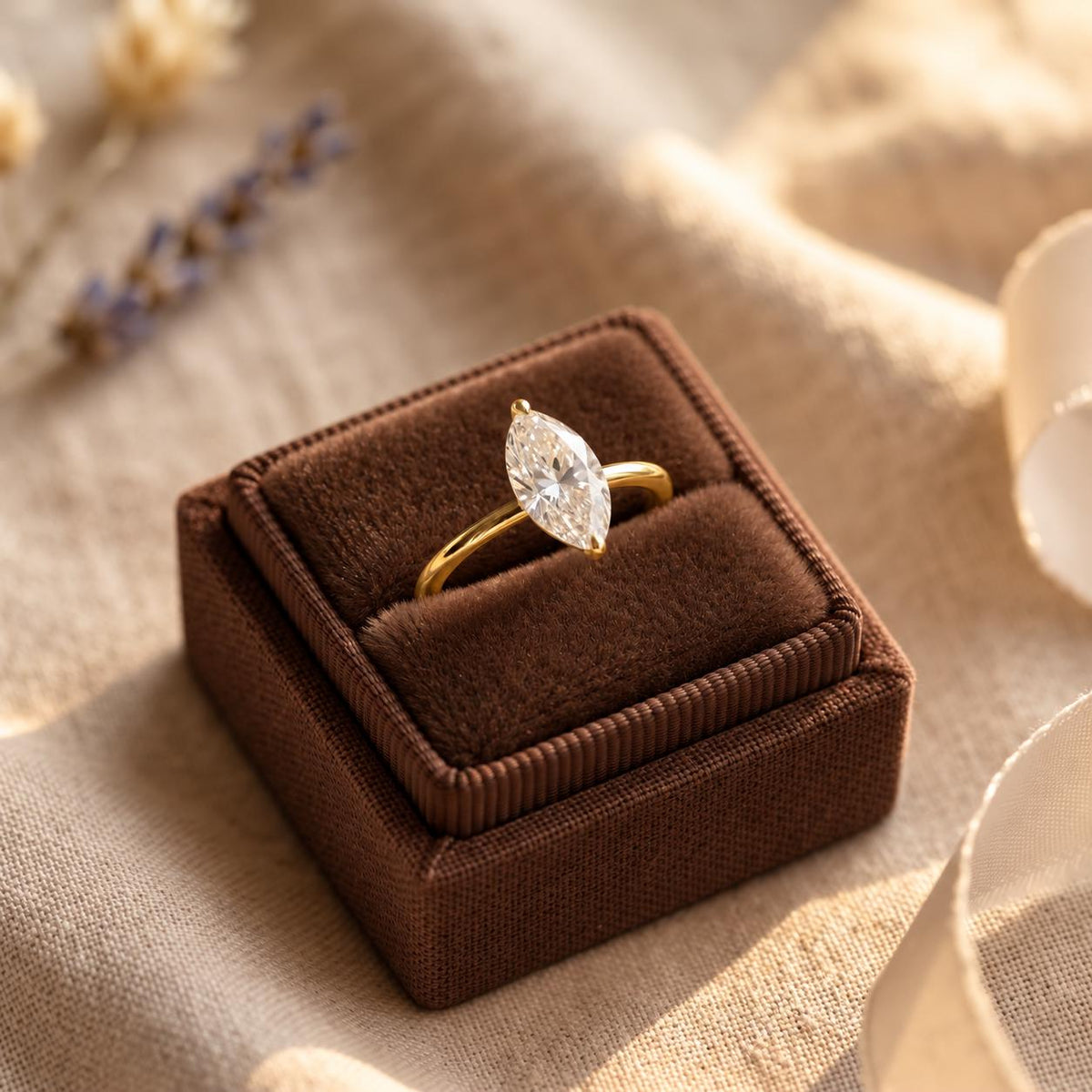 Marquise Cut Moissanite Ring